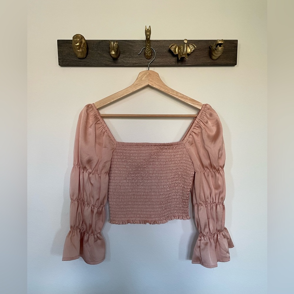 Free People Elegant Pink Smocked Women's Top